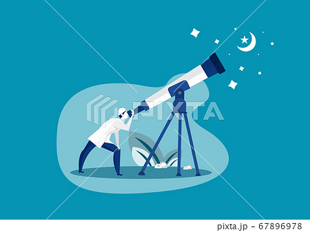 Muslim man looking sky with telescope to predict when ramadhan begin Muslim man looking sky with telescope to predict when ramadhan begin 67896978