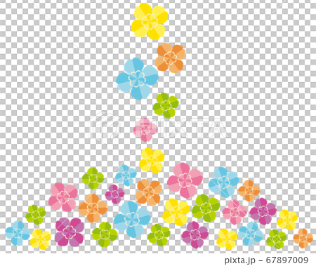 カラフルなクローバーのベクターイラスト 四つ葉のクローバーのイラスト素材