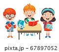 Happy Cute Cartoon School Children 67897052