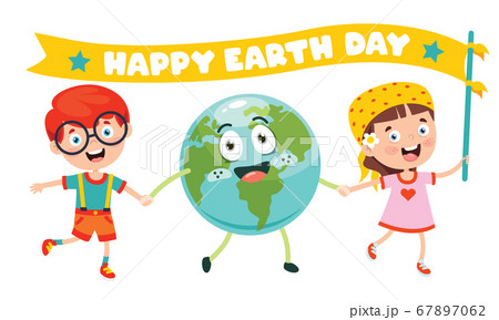 Earth Day With Funny Character 67897062