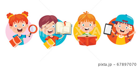 Happy Cute Cartoon School Children 67897070