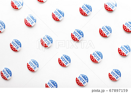 Seamless pattern of political voting pins for 2020 election on white Seamless pattern of political voting pins for 2020 election on white 67897159