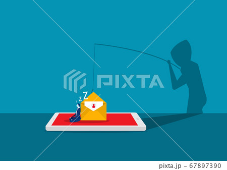 hacker attack on smartphone attack hacker to data, phishing and hacking crime 67897390