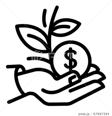 Keep money plant icon, outline style 67897394