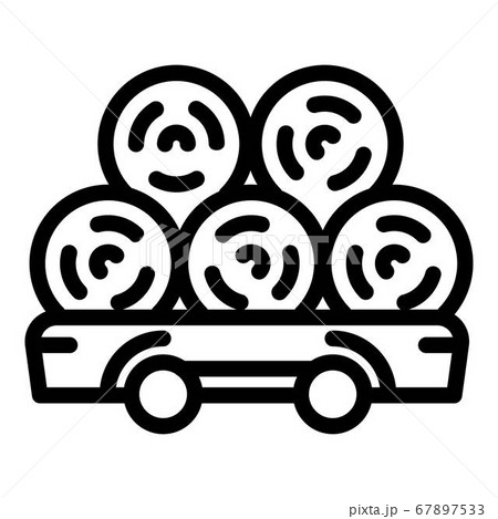 Wheat roll trailer icon, outline style Wheat roll trailer icon, outline style 67897533