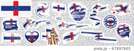 Vector set of the national flag of Netherlands Antilles 67897605