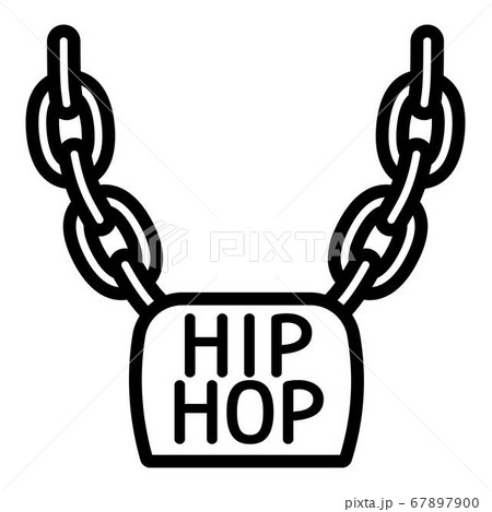 Hiphop necklace icon, outline style 67897900