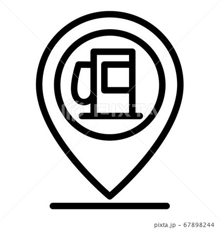 Gas station gps pin icon, outline style 67898244