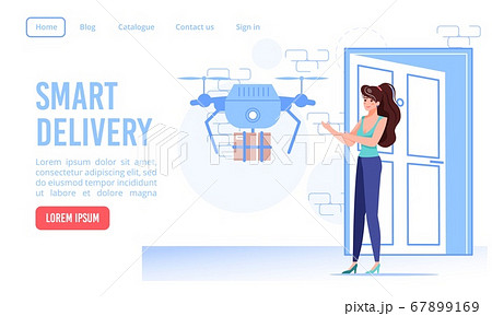 Smart drone autonomous delivery service webpage Smart drone autonomous delivery service webpage 67899169