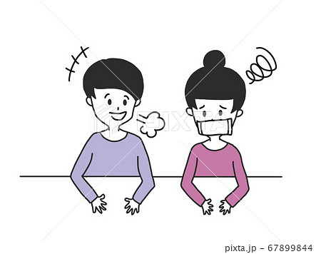 飲食店で会食している男女 友達のイラスト素材