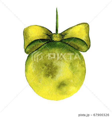 Christmas balls isolated background in watercolor. 67900326