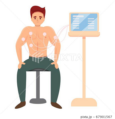 Sport doctor cardiology examination icon, cartoon style 67901567