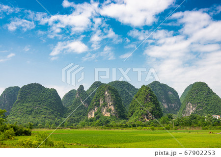 Karst Mountain landscape in rural Guilin, Guangxi, 67902253