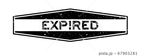 Grunge black expired word hexagon rubber seal stamp on white background 67903281