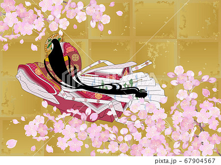 平安イメージイラスト-女房装束の女性 67904567