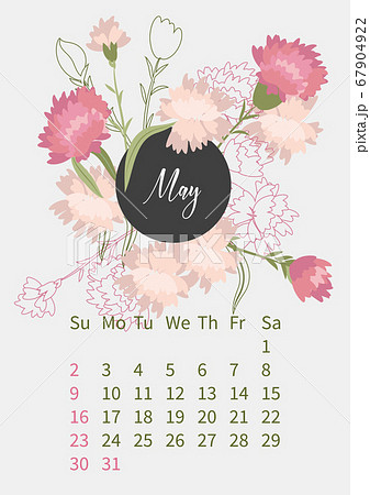 Flower Calendar 2021 with bouquets of flowers 67904922