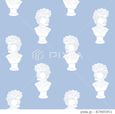 Vector seamless pattern of antique man bust statue 67905951