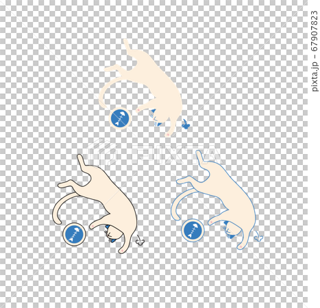 Illustration of a full white cat 67907823