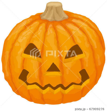 ハロウィンのおばけカボチャ ジャック オ ランタンのイラスト素材