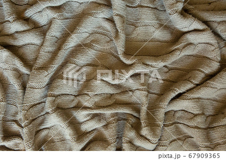 knitted plaid pattern pigtail beige drapery bed 67909365
