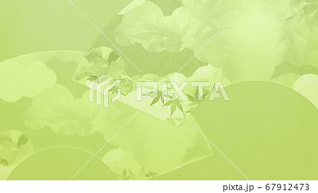 Green background with a fan motif - Stock Illustration [67912473] - PIXTA