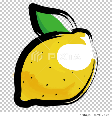 アナログタッチ筆描き水彩画 レモン檸檬のイラスト野菜果物フルーツのイラスト素材