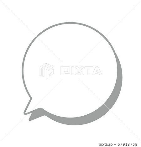 丸いふきだしのアイコン 線画 シャドウ のイラスト素材