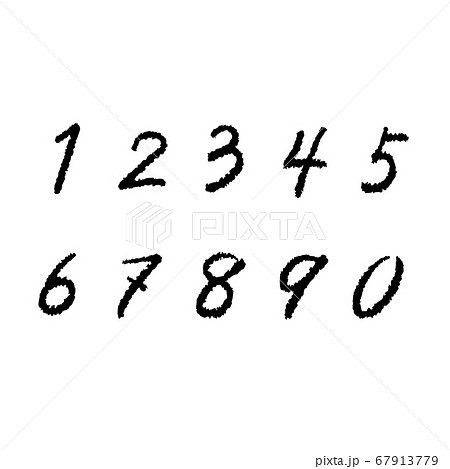 手書き数字のベクター素材(黒) 手書き数字のベクター素材(黒) 67913779