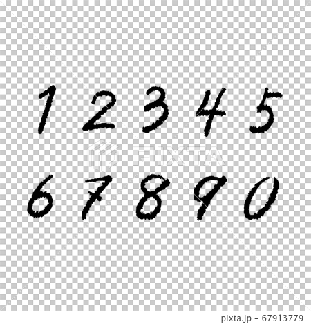手書き数字のベクター素材(黒) 手書き数字のベクター素材(黒) 67913779