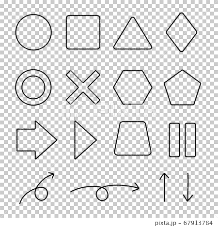 Geometric pattern illustration icon set (line drawing) 67913784