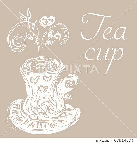 Hand drawn tea or coffee cup illustration in Hand drawn tea or coffee cup illustration in 67914074