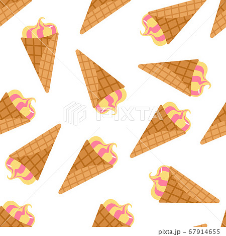 Isolated random seamless pattern with ice cream on 67914655