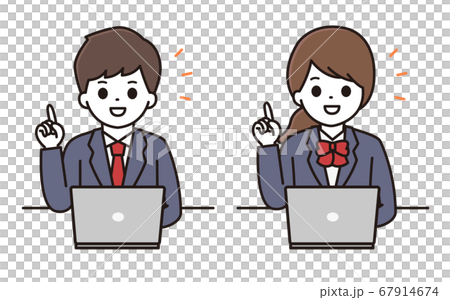 男學生女學生計算機點圖 男學生女學生計算機點圖 67914674