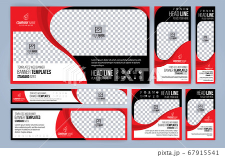 Red and Black business cards design, standard sizes, modern design 67915541