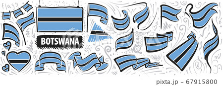 Vector set of the national flag of Botswana in various creative designs 67915800