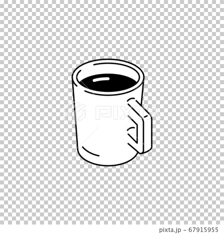 コーヒーのモノクロベクターイラスト・アイコン 67915955