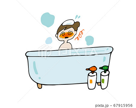 風呂でのぼせる女性 67915956