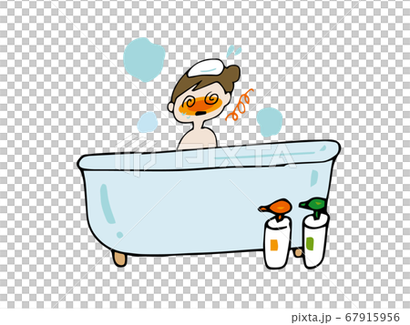 風呂でのぼせる女性 67915956