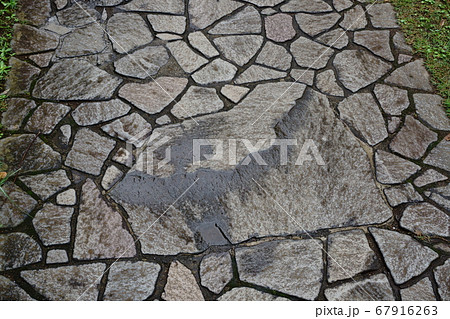 2020年6月28日八王子市で撮影：雨上がりの石畳 67916263