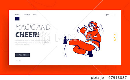 Santa Claus Cossack Dancing in Squatting Position Landing Page Template.Christmas Character Performing Xmas Dance Santa Claus Cossack Dancing in Squatting Position Landing Page Template.Christmas Character Performing Xmas Dance 67918087