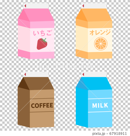 Illustration set of juice in a paper pack 67918911