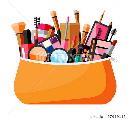 Makeup collection in bag. Decorative cosmetics. Makeup collection in bag. Decorative cosmetics. 67919115