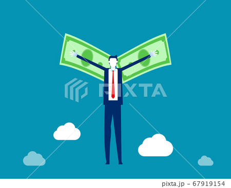 Flying with money wings. Business financial 67919154