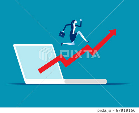 Stock market index up. Business growth and Stock market index up. Business growth and 67919166