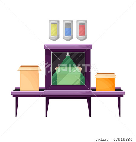 Gift Production and Wrapping with Carton Boxes on Conveyor Belt Vector Illustration Gift Production and Wrapping with Carton Boxes on Conveyor Belt Vector Illustration 67919830