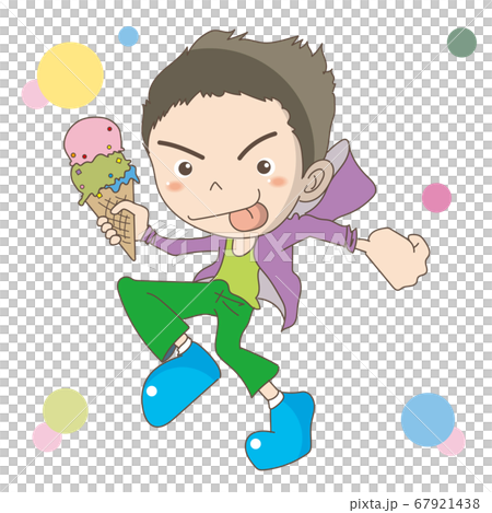 Men holding ice cream in hand 67921438