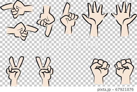 Illustration of hand arrow rock paper scissors 67921876