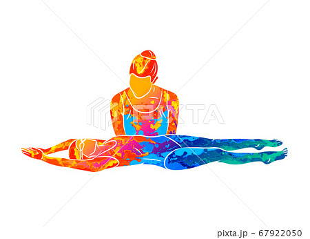 Abstract little girl learning to swim with coach. Kids Swimming 67922050