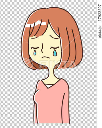 若い女性　表情　泣く　イラスト 67922807