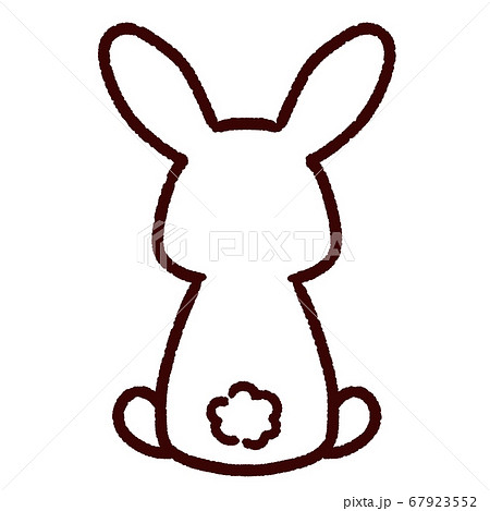 白いウサギの後ろ姿のイラスト素材 67923552 Pixta